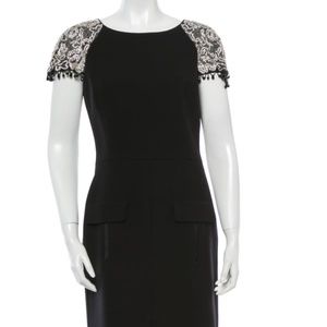 Oscar de la Renta Black Embellished Dress